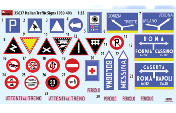 Сборная модель. Дорожные знаки. Италия 1930-40-х гг.