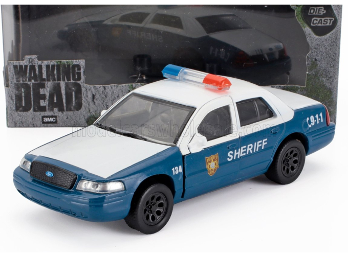 FORD Crown Victoria Police Interceptor Sheriff (2001) - The Walking Dead, White Blue