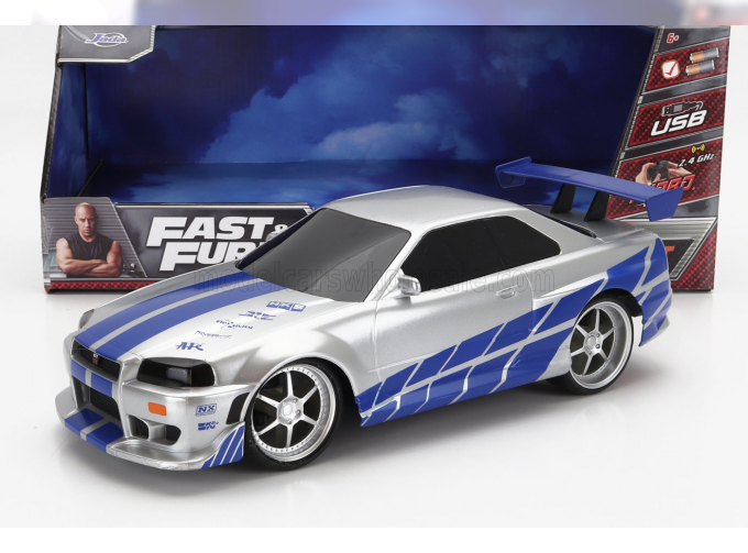 NISSAN Brian's Skyline Gt-r (2002) - Paul Walker - Fast & Furious, Silver Blue