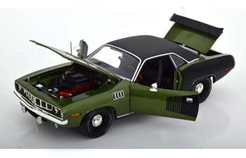 PLYMOUTH Hemi Cuda (1971), green metallic matt-black