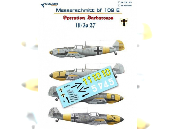 Декаль Bf-109 E III/JG 27 (Operation Barbarossa)