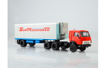 Камский грузовик 54112 с полуприцепом Alka N12CH Sovtransavto, красный / серый