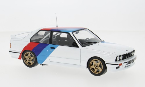 BMW M3 (E30) (1989), white/blue/red