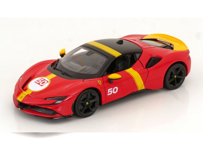FERRARI SF90 Stradale No 50 Assetto Fiorano (2020), red yellow black