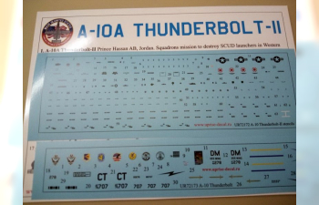 Декаль для A-10A Thunderbolt с тех. надписями