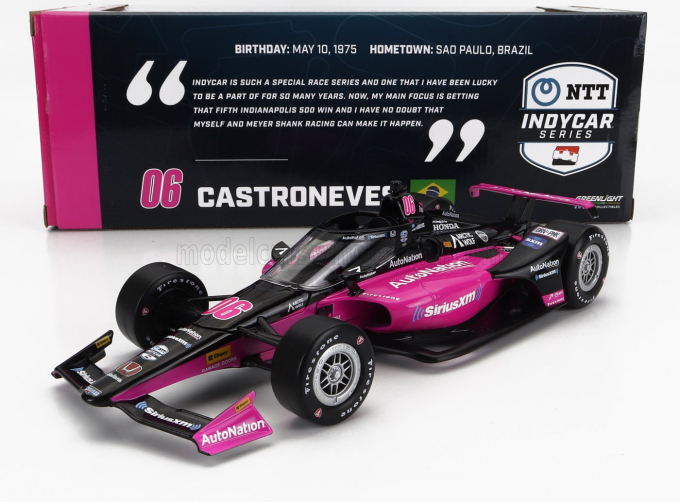 HONDA Team Transcard Meyer Shank Racing N 06 Indianapolis Indy 500 Indycar Series (2023) H.Castroneves, Black Pink