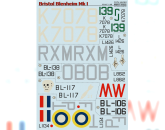 Декаль Bristol Blenheim The complete set 2 leaf