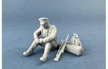 Сборная модель фигура, солдат императорской русской армии на отдыхе