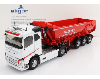 VOLVO FH4 540 TRUCK CASSONE RIBALTABILE CHRISTIAN BALLET TRANSPORTS (2020), WHITE RED