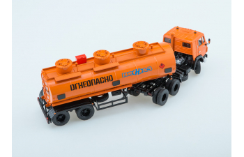 Камский грузовик 54112 с полуприцепом НЕФАЗ-96742 (Топливозаправщик), оранжевый
