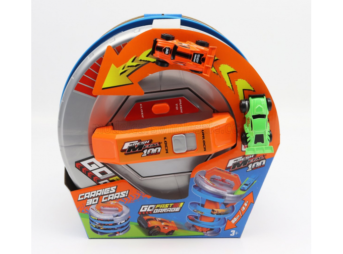 ACCESSORIES Diorama - Go Fast Garage With 2x Cars Included, Orange