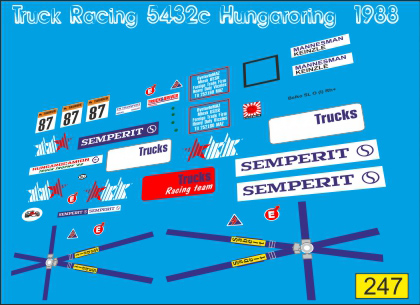 Декаль Минский 5432С №87 кольцевой команда Минский-TRT 1988 г