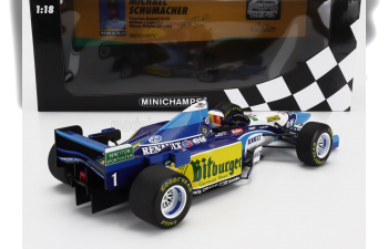 BENETTON F1 B195 Team Mild Seven Renault N 1 World Champion Winner Belgium Gp (1995) Michael Schumacher, Blue Yellow