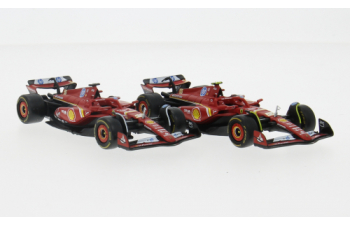 FERRARI Set F1 2x Sf-23 Team Scuderia Ferrari №16 Season (2023) Charles Leclerc + №55 Season (2023) Carlos Sainz, Red Black