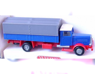 HANOMAG HD5N Truck with Canvas, ultramarine blue / white / carmine red / slate gray
