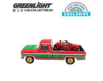 FORD F-250 пикап с мотоциклом (1978), Red/Green "Рождество 2025"