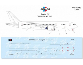 Декаль Boeing 787 Технические надписи