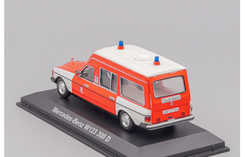 MERCEDES-BENZ W123 300 D Ambulance Hamburg, red / white
