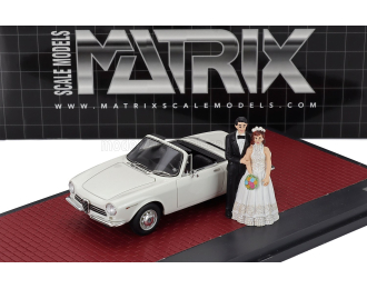 ALFA ROMEO Giulia Gt Cabriolet Spider Prototipo (1963) - Matrimonio - Just Married - Wedding With 2 Figures, White
