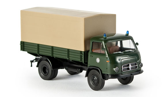 BORGWARD B 655 Truck/Canvas "Polizei Frankfurt/Main", darkgreen / black / yellowgray