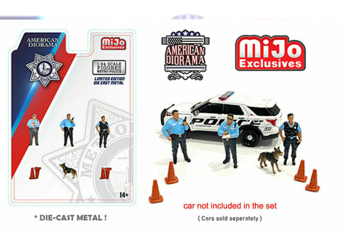 FIGURES SET 3X METRO POLICE FIGURE WITH DOG