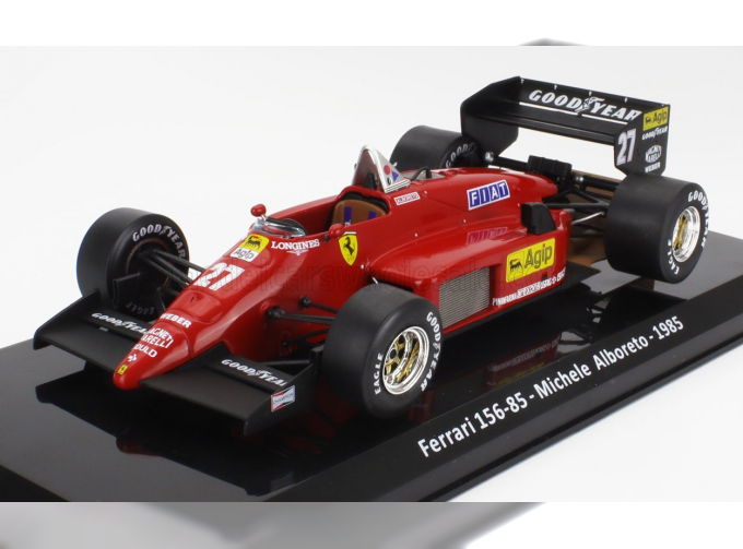 FERRARI F1 156-85 №27 Season (1985) Michele Alboreto - Con Vetrina - With Showcase, Red Black