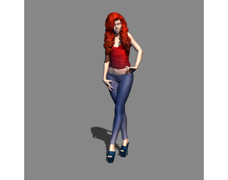 Фигура Фигурка Девушка прогуливается, окрашенная, окрашенная