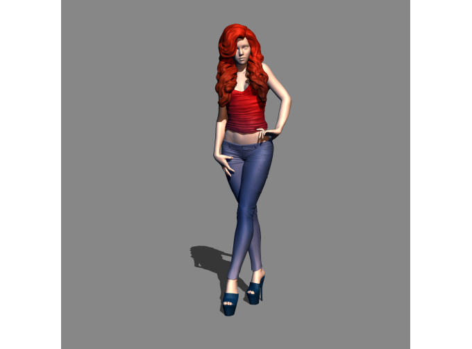 Фигура Фигурка Девушка прогуливается, окрашенная, окрашенная