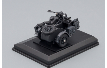 BMW R75 motorcycle with sidecar, matte dark grey