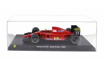 FERRARI F1 F1-91 №27 Season (1991) Alain Prost - Con Vetrina - With Showcase, Red Black
