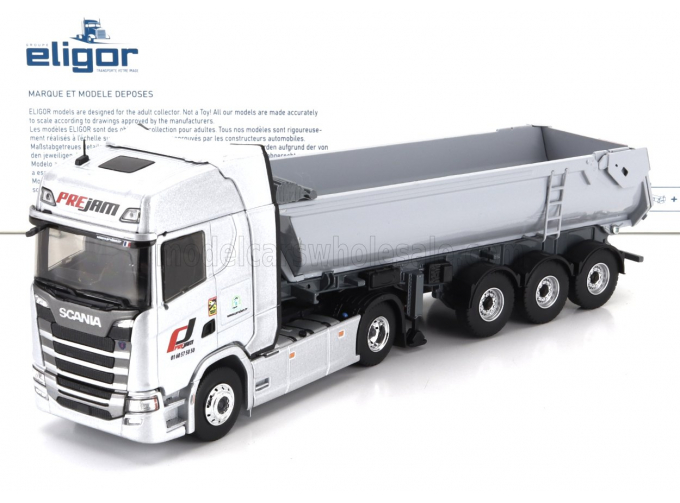 SCANIA S770 V8 Truck Cassone Ribaltabile Prejam Transports (2020), Silver