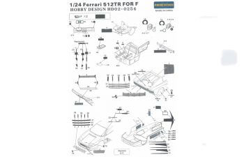 Набор для доработки Ferrari 512TR Detail-up Set для моделей F（PE+Resin）