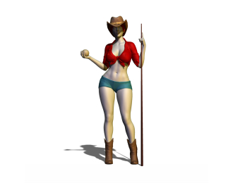 Фигура Бильярдистка, окрашенная