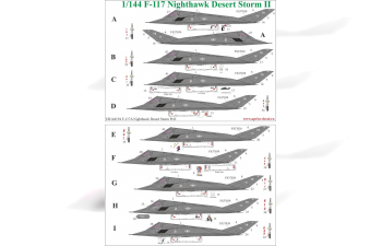 Декаль для F-117 Nighthawk Desert Storm Pt.II, с тех. надписями