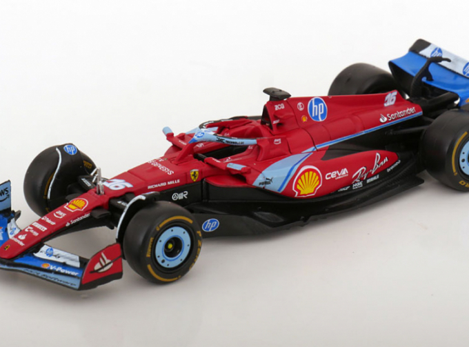 FERRARI F1 Sf-24 Team Scuderia Ferrari №16 3rd Miami Gp (2024) Charles Leclerc, Red Black Light Blue