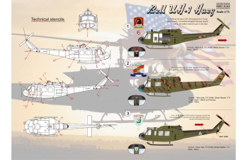 Bell UH-1 Huey Wet decal