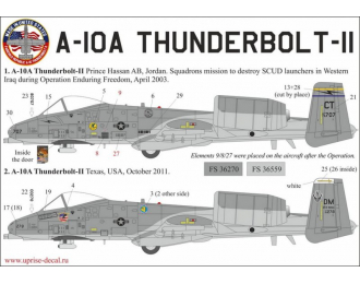 Декаль для A-10A Thunderbolt с тех. надписями