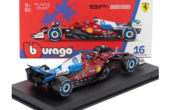 FERRARI With Pilot And Showcase - F1 Sf-25 Team Scuderia Ferrari Hp №16 Miami Gp (2025) Charles Leclerc, Red White Blue