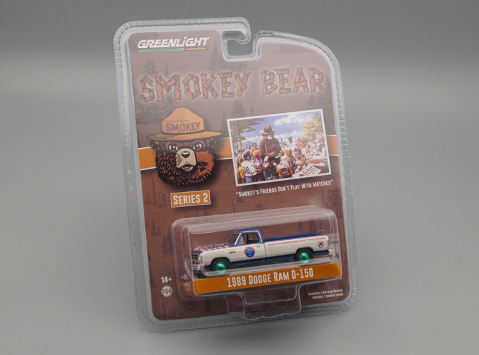 DODGE Ram D-150 "Smokey’s Friends Don’t Play With Matches" 1989 Blue/White (Greenlight!!!)