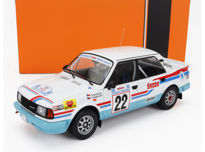 SKODA 130lr N 22 Rally Acropolis (1986) Svatopluk Kvaizar - Jiri Janecek, White Light Blue