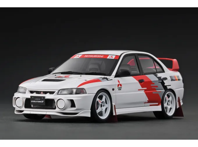 MITSUBISHI Lancer Evolution IV (CN9A), white rally decoration version