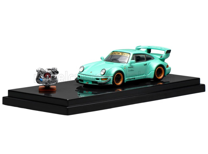 PORSCHE 911 964 RWB Rauh Welt With Engine (1994), green