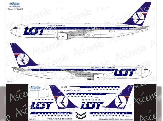 Декаль на самолёт боенг 767-300 (LOT-Polish Airlines)