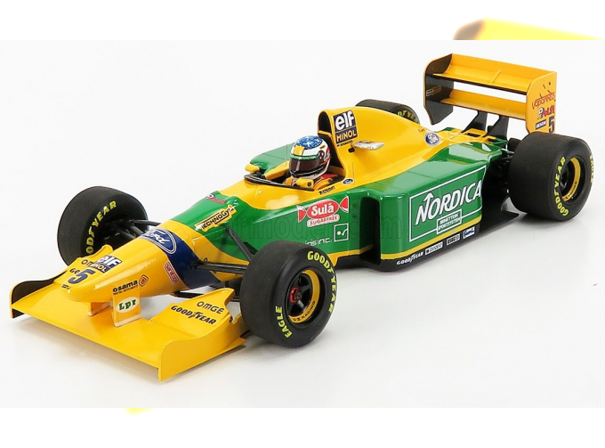 BENETTON F1 B193b Team Benetton Ford №5 Winner Portugal Gp (1993) Michael Schumacher, Yellow Green Blue