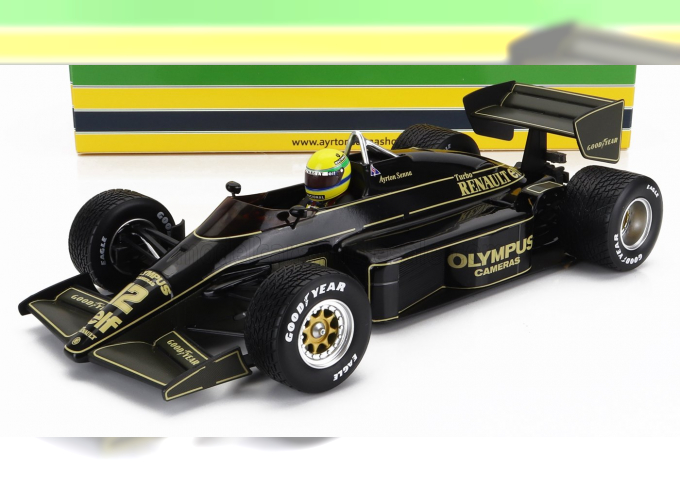 LOTUS F1 97t Renault Turbo №12 Winner Portugal Gp With Rain Tires (1985) Ayrton Senna, Black Gold