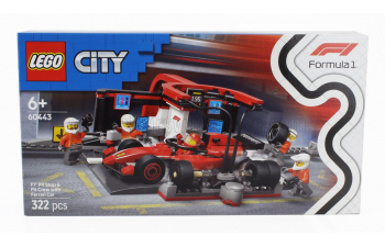 Сборная модель Lego City - F1 Pit-stop & Pit Crew Ferrari (2024) -322 Pcs