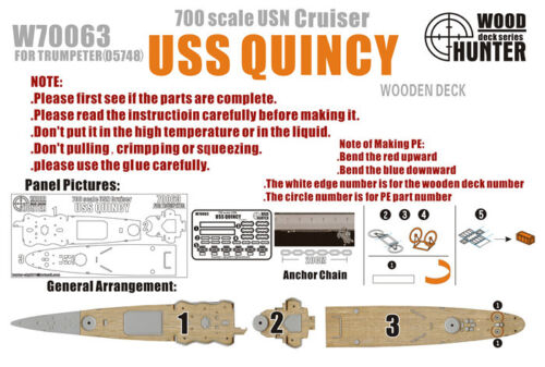 Набор деталей WWII Heavy Cruiser USS Quincy