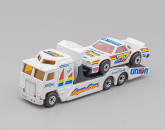 KENWORTH Cabover Racing Transporter / CHEVROLET Chevy Pro Stocker, white