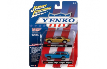 CHEVROLET Camaro SS (1967), gold , CHEVROLET Stinger Wagon (1972), blue with black stripes 