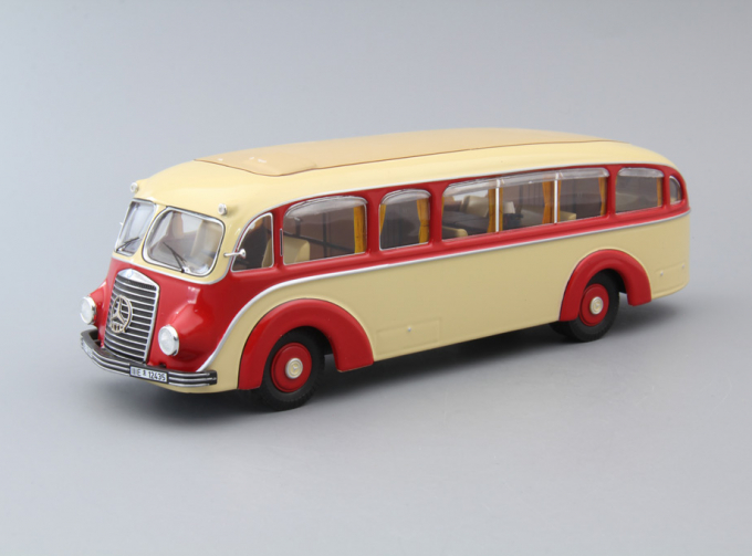 MERCEDES-BENZ LO3500 bus, elfenbein / rot